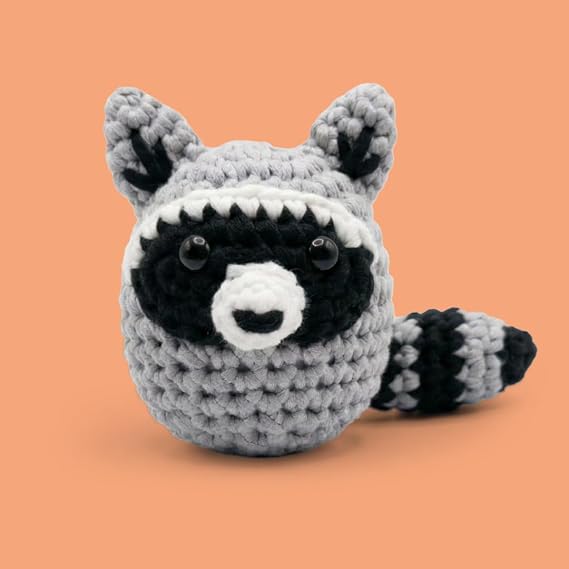 Raccon Tığ Kiti Yeni Başlayanlar İçin Videolu Peluş Amigurumi Örgü Oyuncak Seti