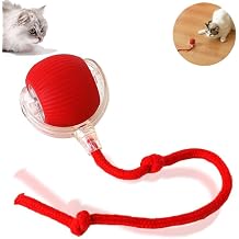 Interactive Cat Toys Balls,Automatic Moving Cat Balls, Cat Toys for Bored Indoor Cats(Red)
