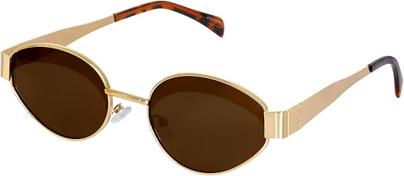 Retro Oval Sunglasses for Women Men, 90s Vintage Trendy Sunglasses, Cute Fashion Trending Cool Sun Glasses