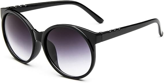 Chezi Women's Plastic Full Frame Iridium Mirrored Circle Lens Round Sunglasses