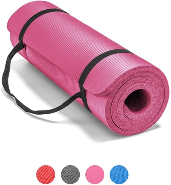 LOKATSE Home All Purpose Thick Yoga Mat with Carrying Strap High Density