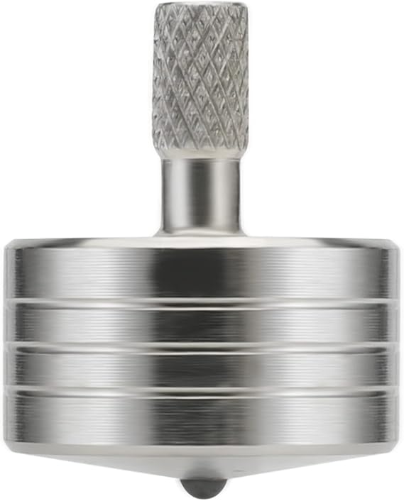 Mini Metal Spinning Top, Funny Desktop Gyro, Kill Time Reduce Stress ADHD Toys, Perfect Balance, Precision CNC Machined from A Solid Block of 304 Stainless Steel (Silver Style 4)