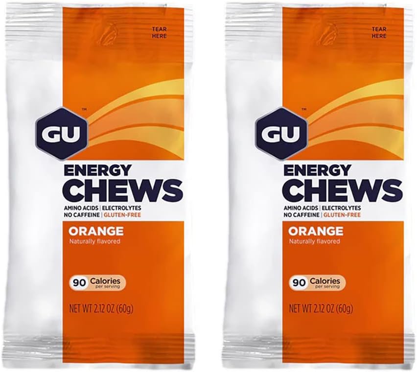 GU Energy Chews Double Serving Packs. Energy Gummies with Electrolytes for Running, Cycling, Triathlon & Other Sports - Pack of 2 (Blueberry Pomegranate)
