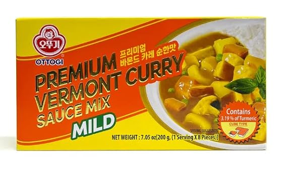 Japanese Style Mild Curry Roux Cubes (8 Blocks), Easy Instant Curry Mix, Smooth & Rich Flavor, Quick Home Cooking, Mild Heat, 7.05 oz (200g)