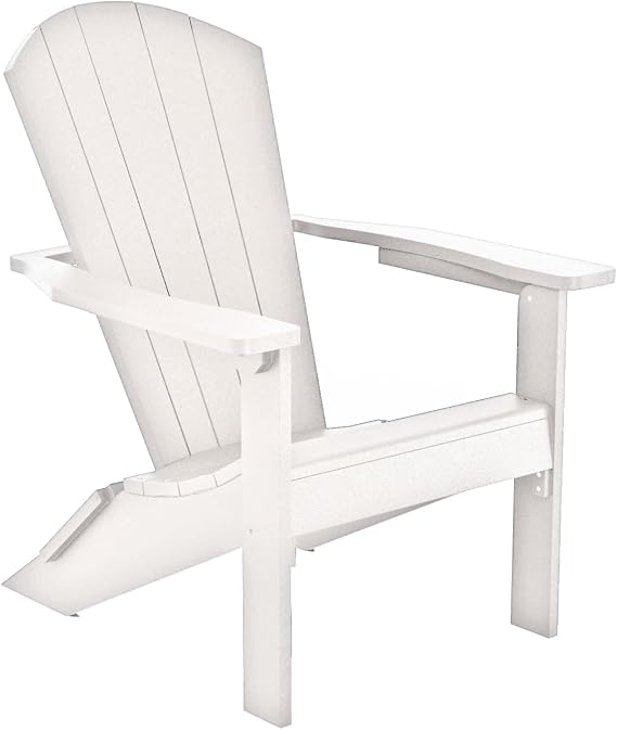 Crystal Harbor Classic Adirondack Chair, White, Recycled Plastic, All-Weather