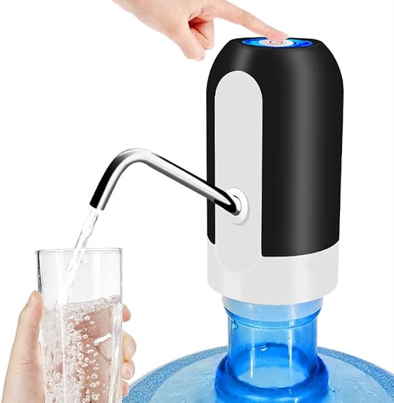 Household Desktop Water Dispenser Portable Automatic Electric Faucet Small Water Dispenser Pump Water Machine Dispenser for 1-5 Gallon Outdoor Travel Bedside Home Office (Black.)