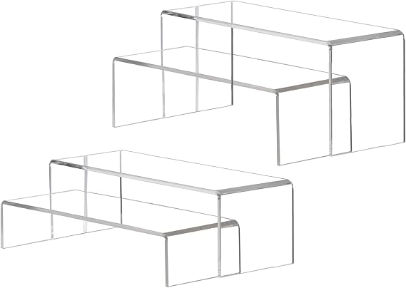 Acrylic Display Risers, 4 PCS Acrylic Risers Acrylic Lifts Display