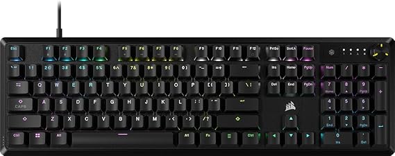 Corsair K70 Core RGB Mechanical Gaming Keyboard - Pre-Lubricated MLX Red Linear Switches - Sound Dampening - Media Control Dial - iCUE Compatible - QWERTY Design