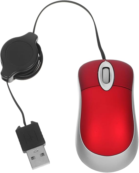 UKCOCO USB Mini Telescopic Mouse Wired 1000 Dpi Optical Sensor Compact Portable Computer Mouse for Laptop and Desktop Left Right Hand Use