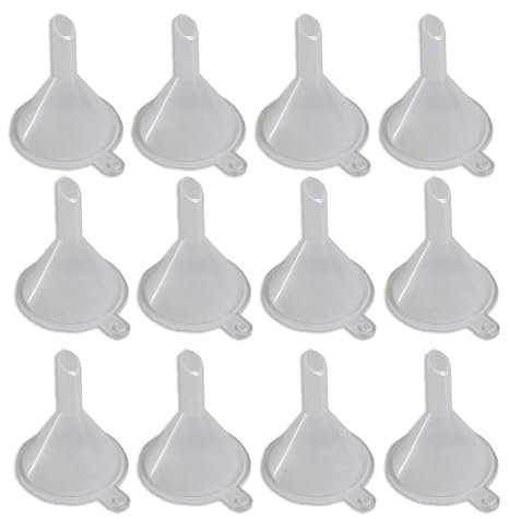 Hawk (12 Pack) Precision Mini PE Funnel | 1.5" (3.8 cm) x 1" (2.5 cm) | Lab, DIY, Perfumes, Oils & Crafts | No Spills & Precision Pouring