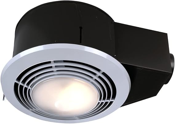 Broan-Nutone QT9093WH Heater, Fan, and Light Combo for Bathroom and Home, 4.0 Sones, 1500-Watt Heater and 100-Watt Light, 110 CFM , White, Medium