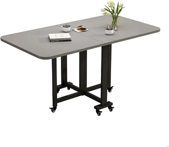 Breakfast Table Set for 4, Extendable Folding Dining Table with Wheels, Space Saving Kitchen Island Dining Table for Kitchen, Bedroom, Living