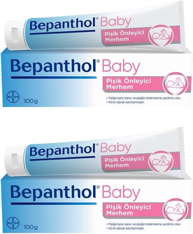 Bepanthol Baby Pişik Önleyici Merhem 100 gr 2li Paket l Parapen, SLS, Parfüm, Koruyucu İçermez