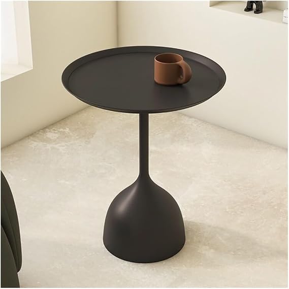 End Table, Coffee Tea Table Nightstand Couch Table Round Side Table for Living Room Sofa Couch, Bedroom, Easy Assembly, Space Saving (Color : Black, Size : 40 * 60)