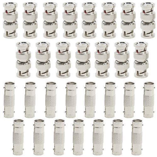 WMYCONGCONG 30 PCS BNC Connectors, BNC Barrel Connectors, Female to Female Male to Male Straight Coupler Adapter for CCTV Camera Surveillance System