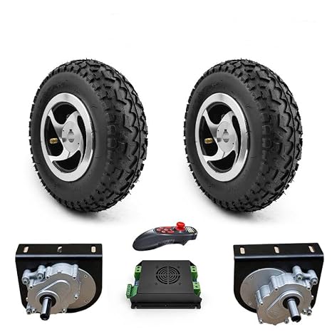 Dual 9 Inch Wheel 75 RPM 120 RPM 24V 350W Brushed Gear Motor kit for Golf Carry Garden Tool Wheelbarrow Car(Motor Bracket ) (Bracket and ESC Small kit, 24V 350W 75RPM)