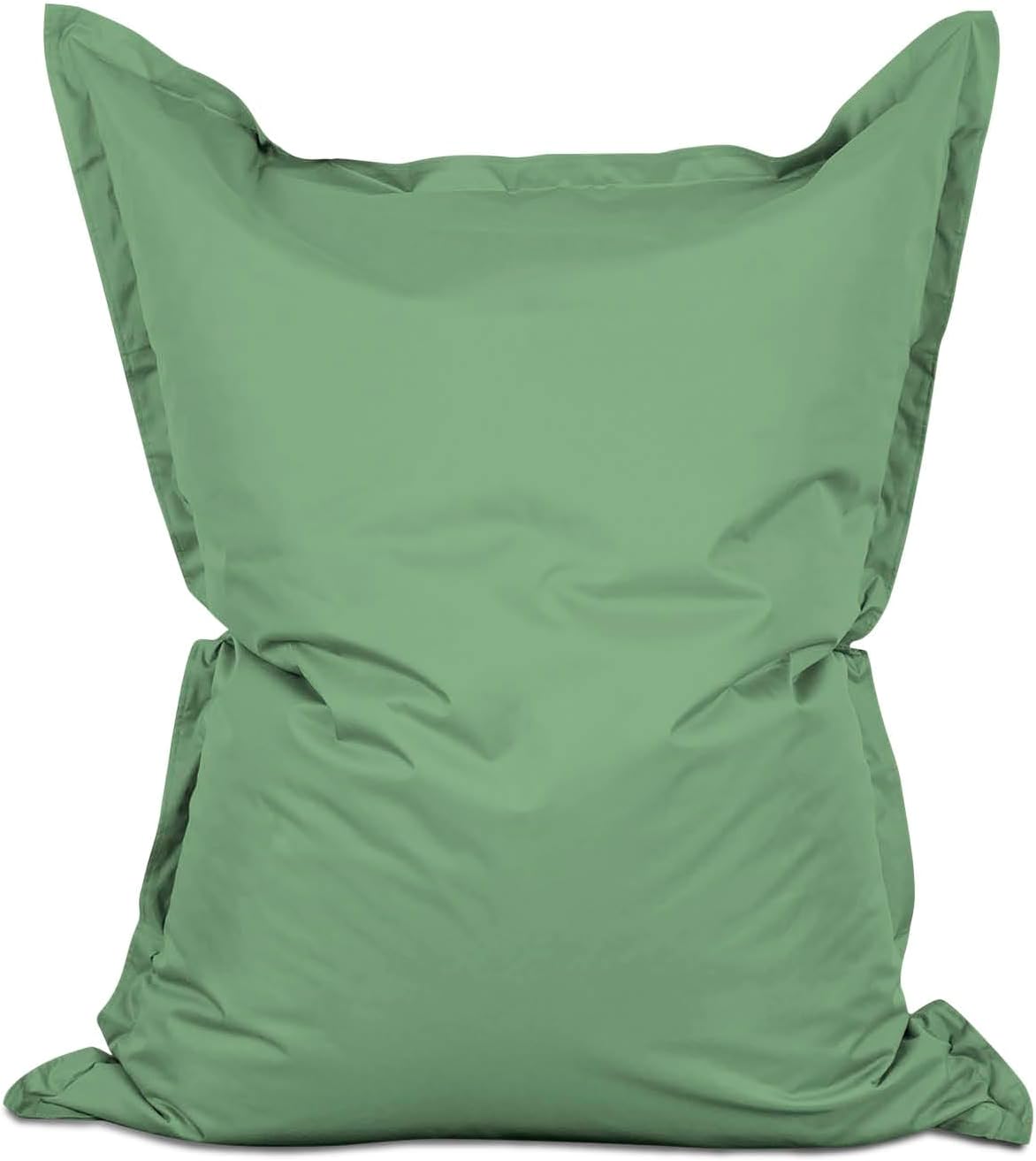 Lumaland Giant Bean Bag XXL 140 x 180 cm Waterproof Indoor and Outdoor Cushion with Over 3 Million Adaptable EPS Beads Bean Bag with Washable Cover Pastel Green