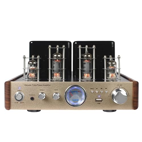 Vacuum Tube Amplifier, Home Use, High Fidelity Audio, Lossless Bluetooth Fiber Optic Coaxial Input, Vacuum Tube Audio Amplifier Golden