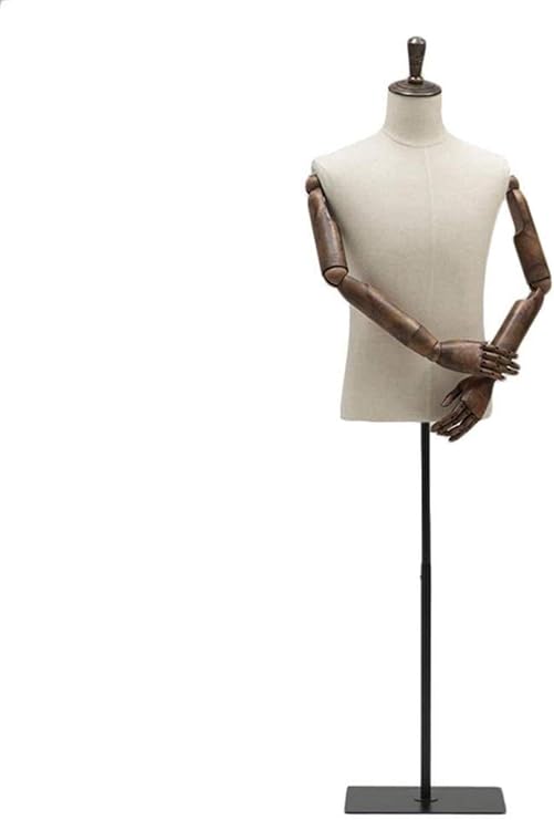 Mannequin rs Display Stand Manikin Body Professional Male Mannequin Torso Body for Clothing Display Dress Form with Plastic Arms and Stable Metal Base 210703 (Black Size)