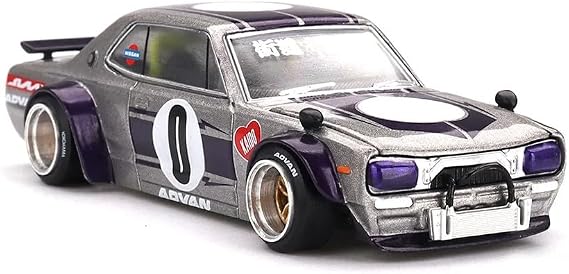 Diecast Model Car Kaido House x Mini GT 1:64 Nissan Skyline 2000GT-R KPGC10 Kaido Works V1 Silver Limited Edition KHMG165