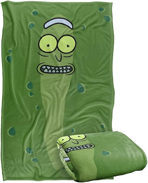 Rick and Morty Pickle Rick Silky Touch Super Soft Throw Blanket 36" x 58",Multi