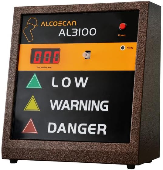 AL3100 Tabletop Breathalyzer Industrial-Grade Accuracy, No Calibration Needed, Pre-calibrated Replaceable Intelligent Sensor Module, LED Test Counter for Reliable Workplace Compliance