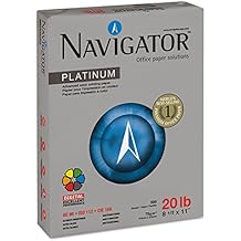 Navigator NPL1120 Platinum Paper, 99 Brightness, 20lb, 8-1/2 x 11, White (Case of 5000 Sheets)
