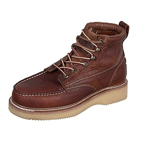 WorkZone Mens 6 inch Handcrafted Water Resistant Lightweight Full Grain Leather Wedge Work Boot N634 10 DM US Dark Brown