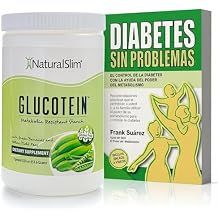 NaturalSlim Glucotein Resistant Starch + Libro Diabetes Sin Problemas de Frank Suarez (Edicion en Espanol) Prebiotico de Harina de Banano Verde y Arveja para Apoyo Metabolico