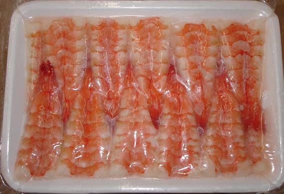 Frozen Sushi Ebi 4L Shrimp Tails - 20 Pieces Per Tray, 15 Trays Per Case - Premium Narong Shrimp