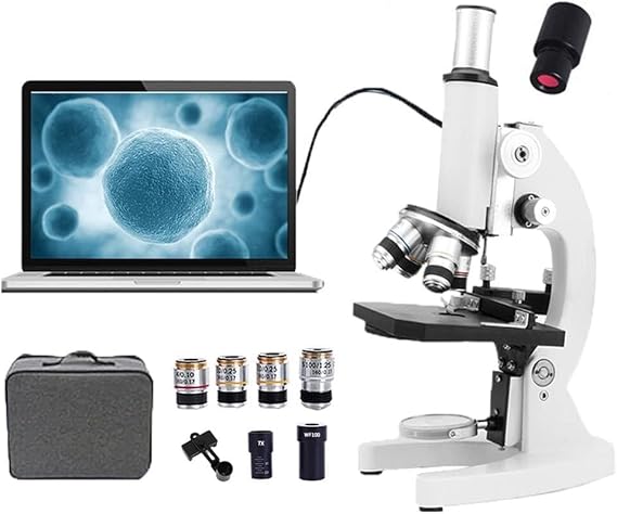 30000X/50000X/70000X HD Biological Microscope with Electronic Eyepiece & Phone Adapter, Professional Monocular Set for Students, Teaching & Lab Use