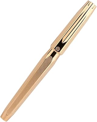 Hero 2191 14K Gold Fountain Pen Case Set, Medium Nib Solid Brass with Gold Plated Signature Pen, Business Gift Pen with Rollerball Pen Nib and Black Refill