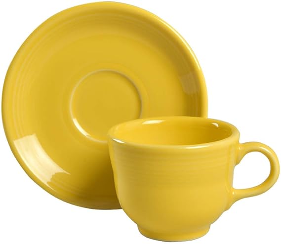 Homer Laughlin Fiesta Sunflower Flat Cup & Saucer Set