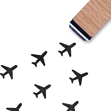 Flight Airplane Rubber Stamp, 3/5 Inch Small Mini Stamp for Scrapbooking Card Making Planner