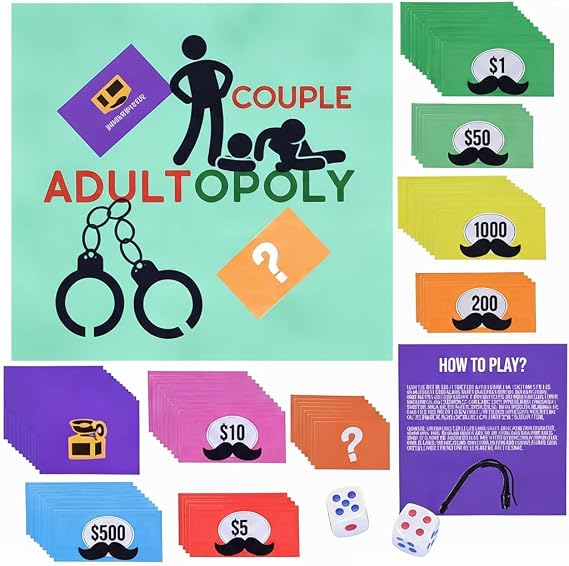 Couples Adultopoly Board Game, Romantic Date Night Games, Interactive Play for Two Adults to Enhance Relationship (1)