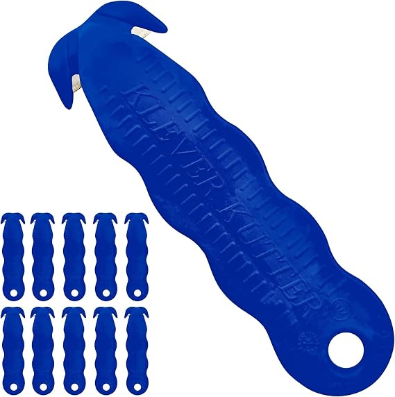 Box Cutter, Klever Kutter 100 Pack - Safety Cutter - Blue