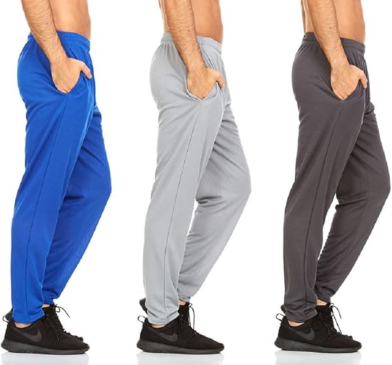 DARESAY 3 Pack: Mens Athletic Pants with Pockets, Mens Sweatpants, Men's Lightweight & Breathable Joggers (Up to 3XL)