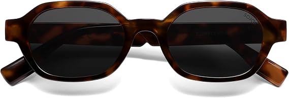 SOJOS Retro Polarized Hexagonal Rectangle Sunglasses Women Men SJ2389,Small