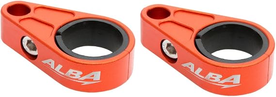 ATV Billet Brake Line Clamps for Aftermarket Brakelines - Compatible with Honda - Orange (Pair-Set of 2) (6 color options)
