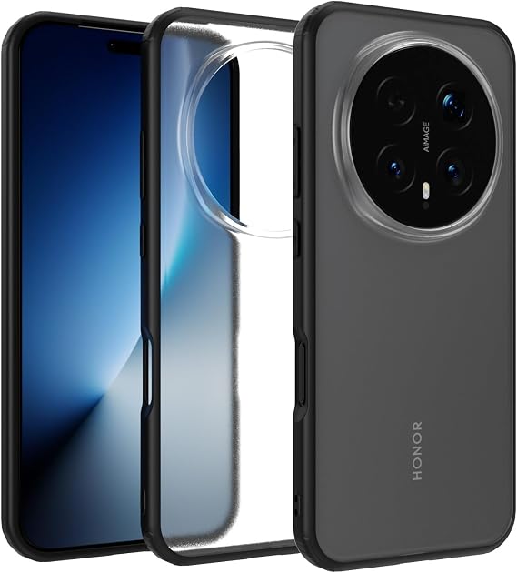 ZHMECOCASE Case for Honor Magic 8 Pro 5G – [Matte Translucent] [Military-Grade Protection] [Ultra-Slim Hybrid Design] Shockproof Phone Cover (Black)