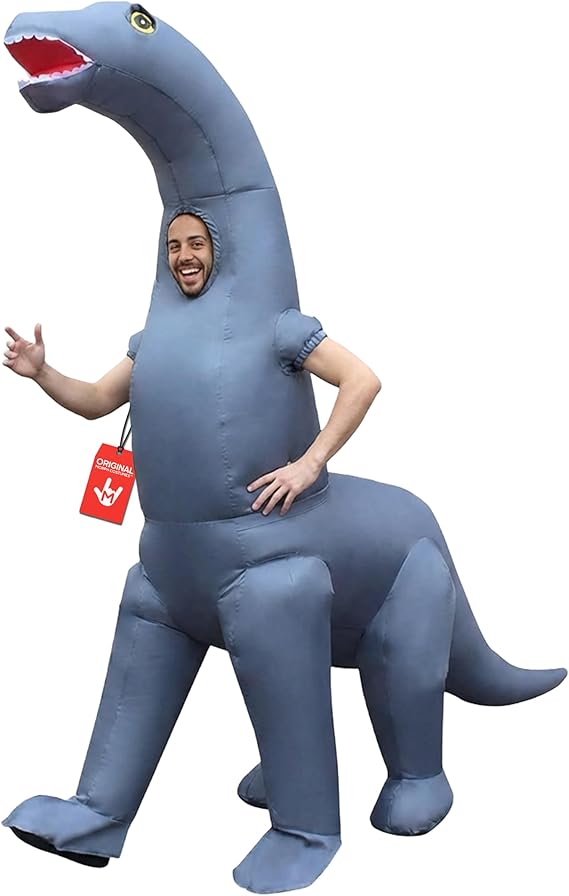 Morph Diplodocus Inflatable Costume, Inflatable Dinosaur Costume Adult, Blow Up Dinosaur Costume Adult, Blow Up Costumes for Adults