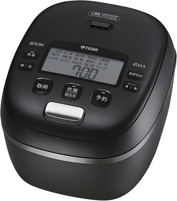 TIGER JRI-A100KM Pressure IH rice cooker, freshly cooked, foam fire cooking, far-infrared 9-layer earthenware pot, kamado-coated kettle, 5.5 cup capacity, matte black JAPAN IMPORT NEW 2024 (100V ONLY)