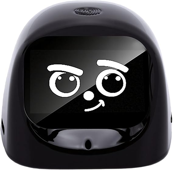AI Desktop Robot Companion, with 70+ Animated Expressions, Touch Interaction, Magnetic Base, Wireless Speaker for Car Desk Use (Black)