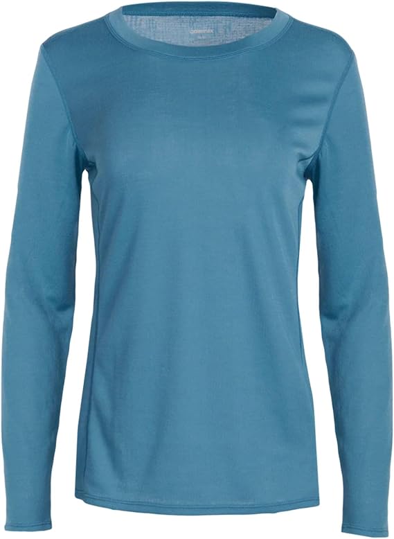Polarmax Women's Double Layer Crewneck - Warm Moisture-Wicking Relaxed Fit Midweight Long Sleeve Thermal Underwear Top, Cross Country Blue, X-Small