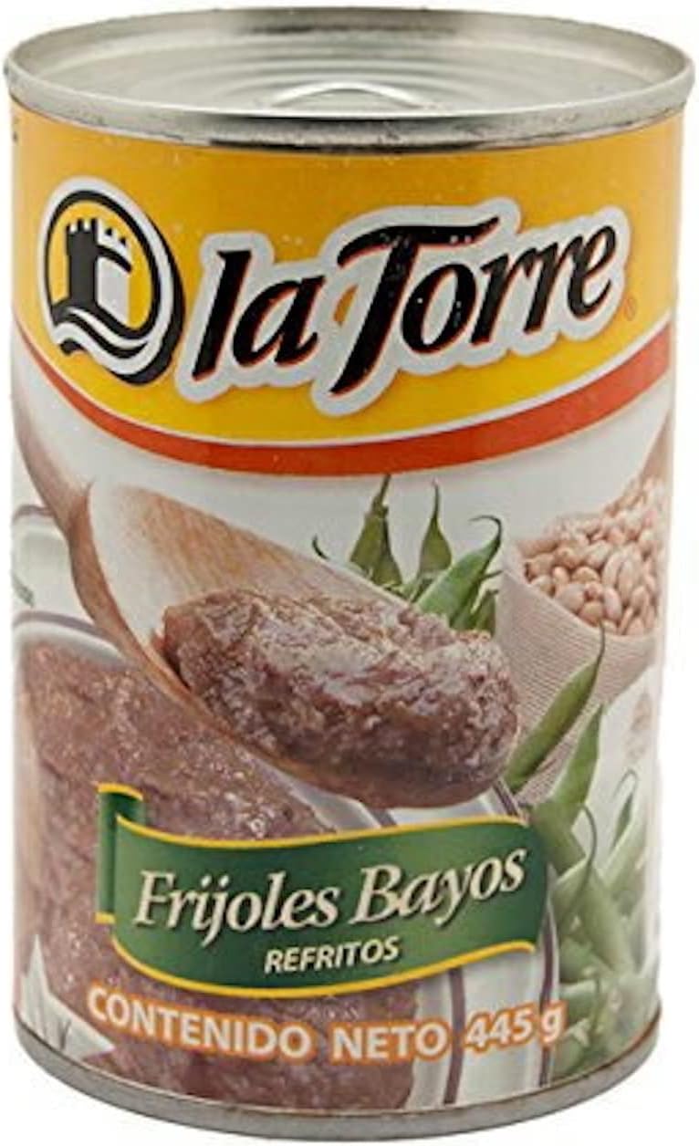 Latore Frihorus Refried Toss, Canned 15.5 oz 445 g, Set of 4, Refried Beans FRIJOLES REFRITOS la Torre