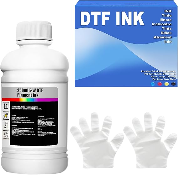 Premium DTF Ink 250ML White- DTF Transfer Ink for PET Film Refill for DTF Printers printhead R1390 XP600 L1800 L805 XP600 ET-8550 XP-15000 L805 DX5 DX7 WF-4720, Heat Transfer Printing Direct to Film