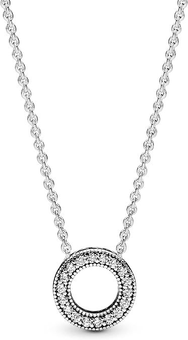 PANDORA Logo Reversible Silver Collier With Clear Cubic Zirconia