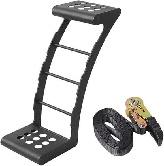 Spare Tire Step Wheel Ladder Heavy Duty Nonslip Portable Car Rooftop Step Rear Tire Mount for SUV 24 inch -35 inch Tires