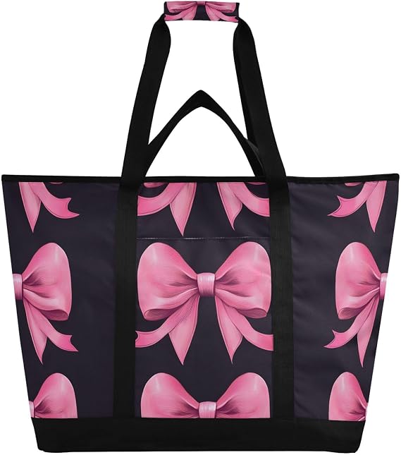 Black Bow Cooler Tote Bags Insulated, Insulated Lunch Tote Bag,Cooler Bags for Work Travel Picnic