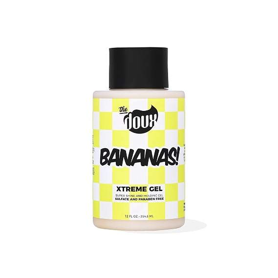 The Doux BANANAS Xtreme Hold Hair Gel, Strong Hold Styling Gel, 12 oz